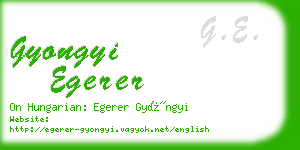 gyongyi egerer business card